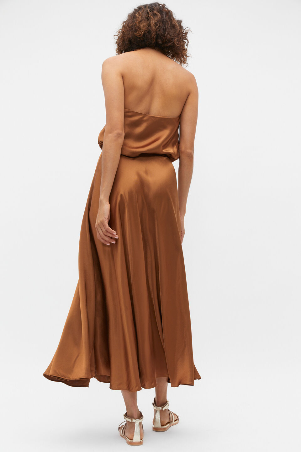Satin Circle Skirt  Cinnamon Spice