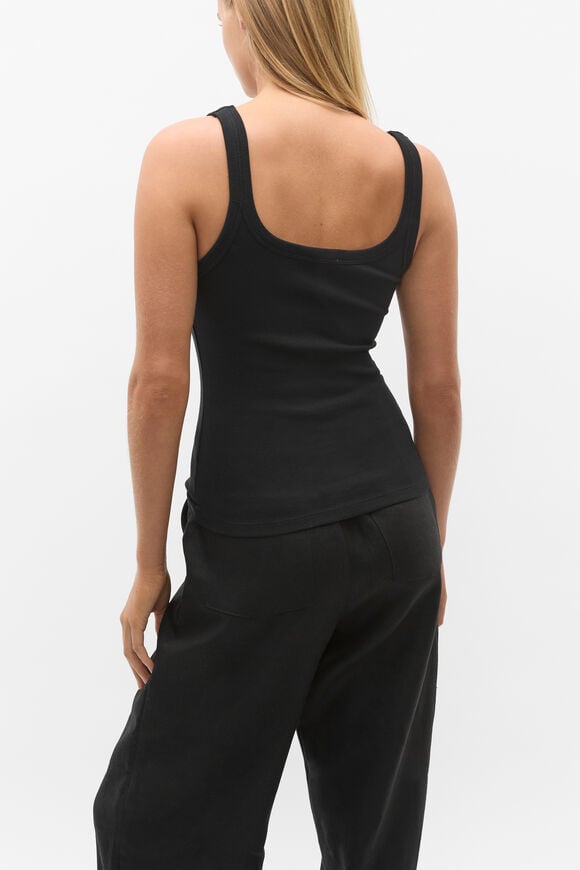 Core Heritage Rib Tank  Black Core Heritage Rib Tank  Black  hi-res