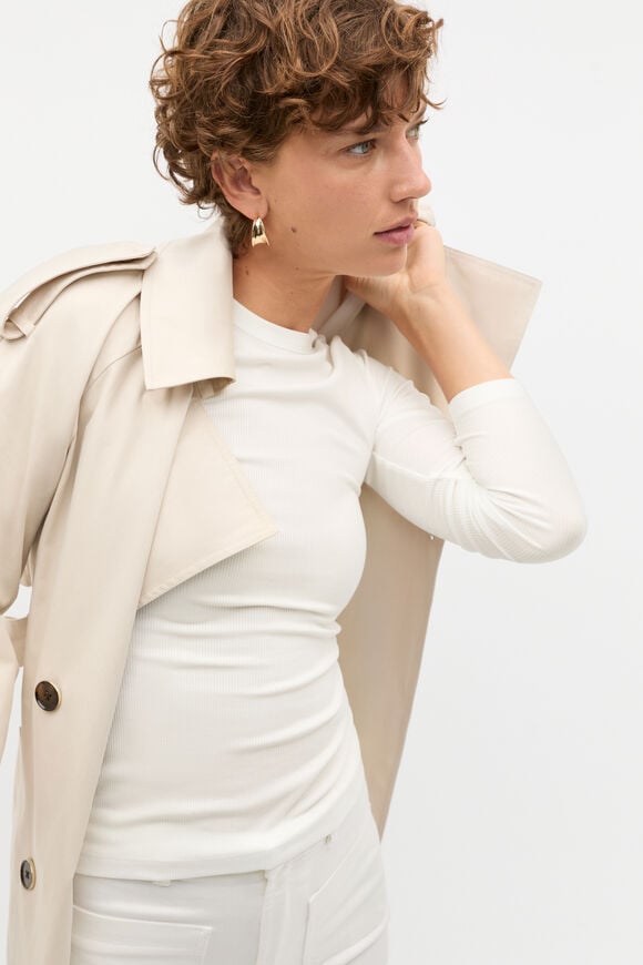 Core Rib Crew Neck Top  Cloud Cream Core Rib Crew Neck Top  Cloud Cream  hi-res