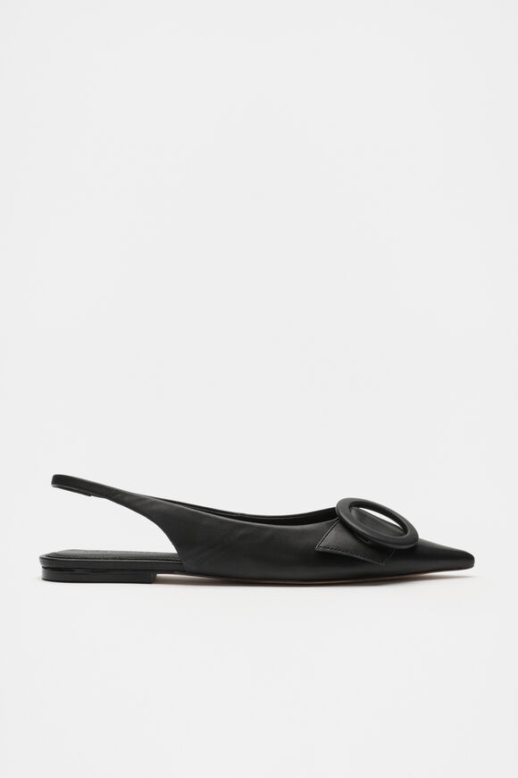 Ren Circle Buckle Slingback  Black Ren Circle Buckle Slingback  Black  hi-res