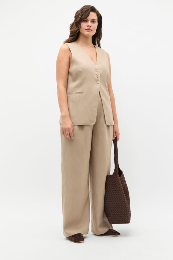 Tailored Linen Pleat Pant  Cookie Tailored Linen Pleat Pant  Cookie  hi-res