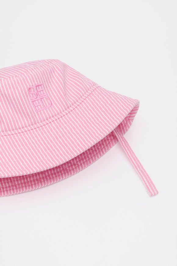 Pink Mini Stripe Bucket Hat  Candy Pink  hi-res