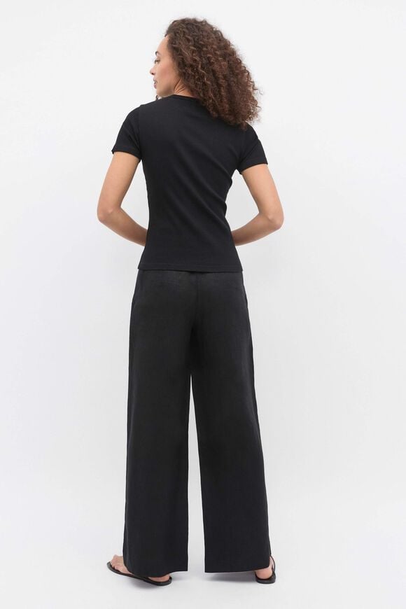 Core Australian Cotton Rib Tee  Black Core Australian Cotton Rib Tee  Black  hi-res