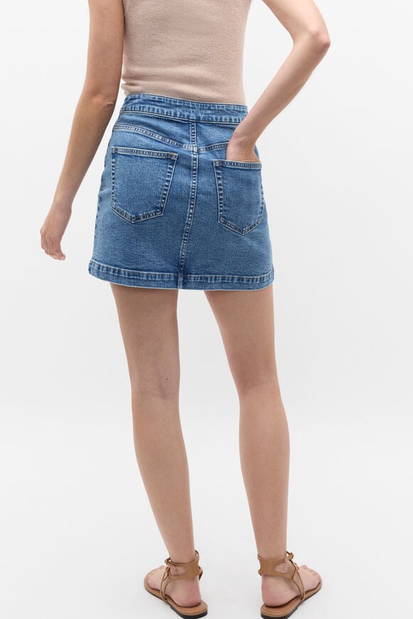 Core Denim Mini Skirt  Mist Blue Wash Core Denim Mini Skirt  Mist Blue Wash  hi-res