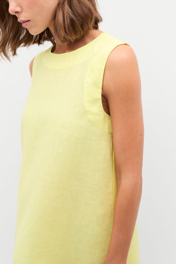 Linen A Line Mini Dress  Lemongrass Linen A Line Mini Dress  Lemongrass  hi-res