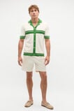 Contrast Trim Knit Shirt  Pea Green  hi-res