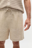 Linen Pullon Short  Almond  hi-res