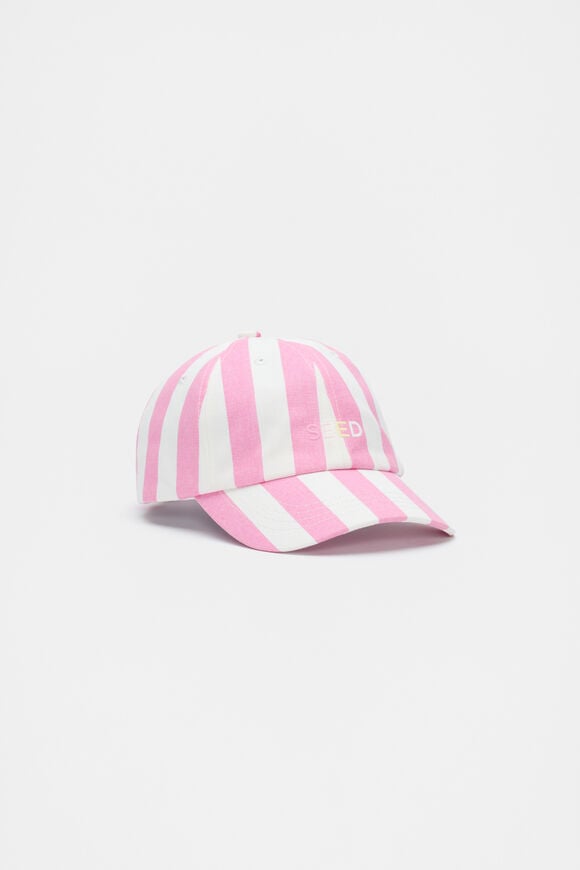 Stripe Cap  Candy Pink Stripe Stripe Cap  Candy Pink Stripe  hi-res