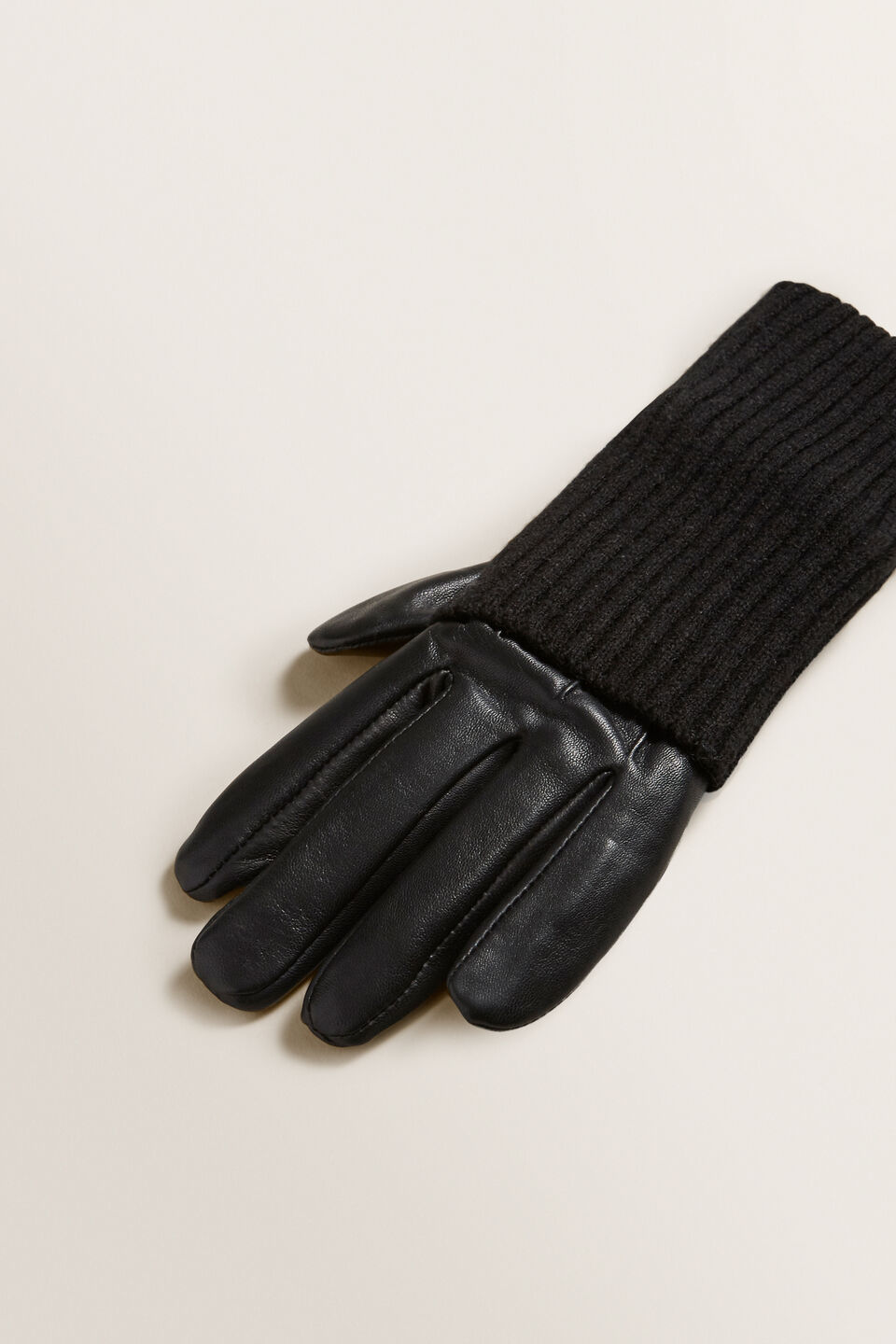 Leather Knit Gloves  