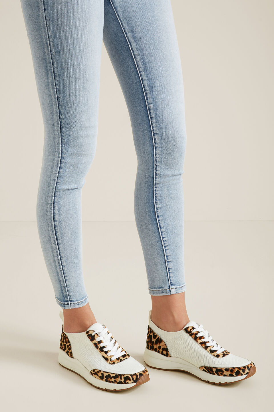 Leather Knit Sneaker  