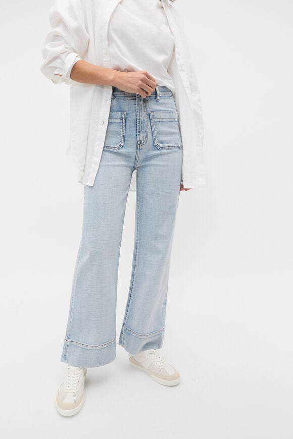 Core Wide Leg Pocket Jean  Pacific Wash Core Wide Leg Pocket Jean  Pacific Wash  hi-res