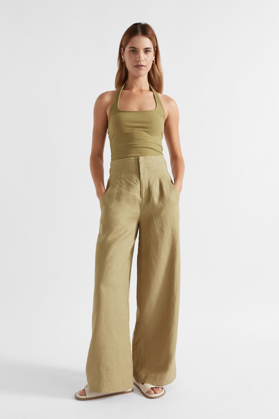 Halter Rib Tank  Pistachio