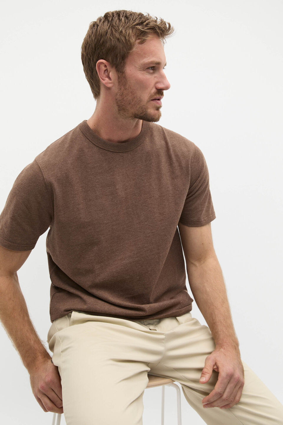 Crew Tee  Cocoa Marle