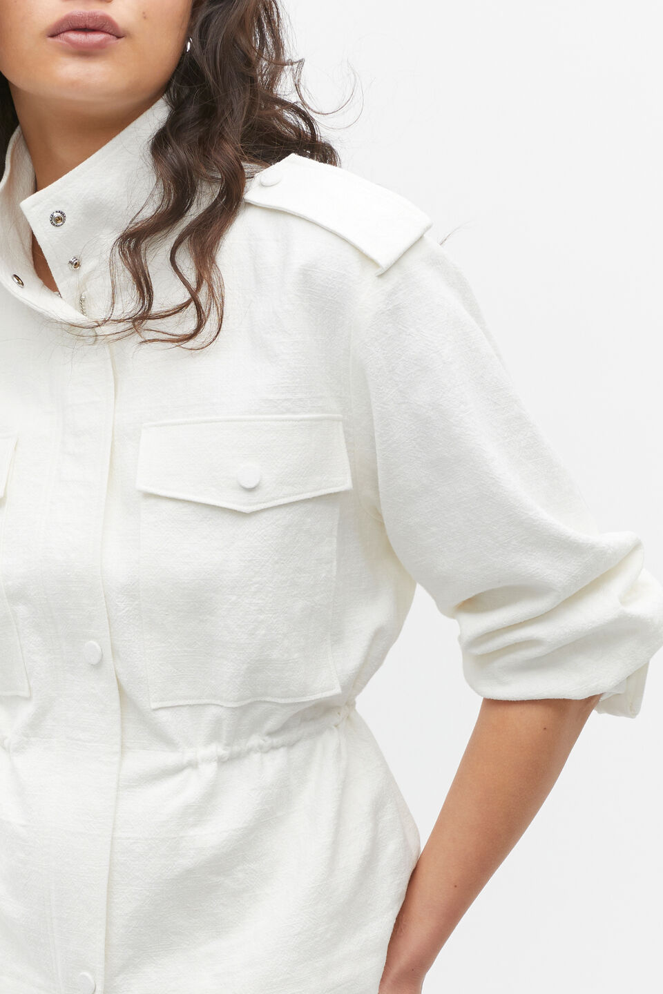 Textured Utility Jacket  Cloud Cream