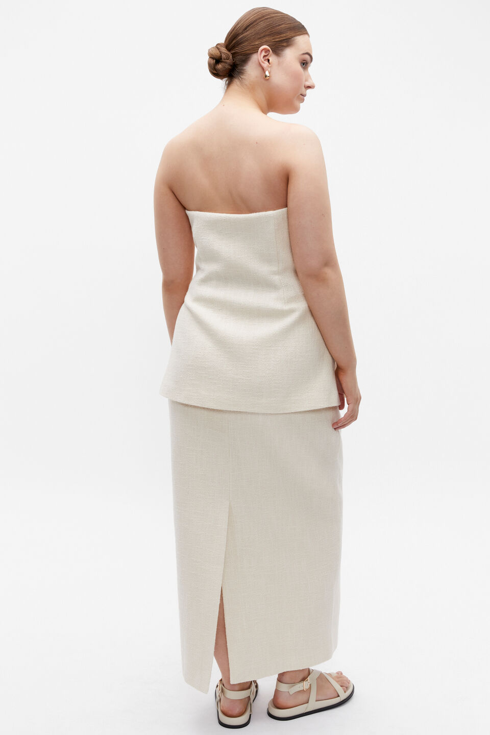 Tweed Longline Bodice  Vanilla Cream