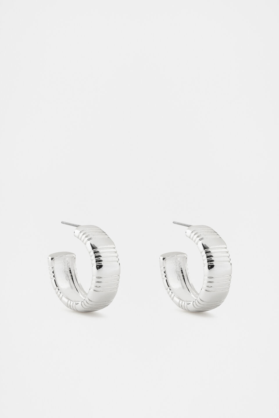 Creases Hoops  Silver
