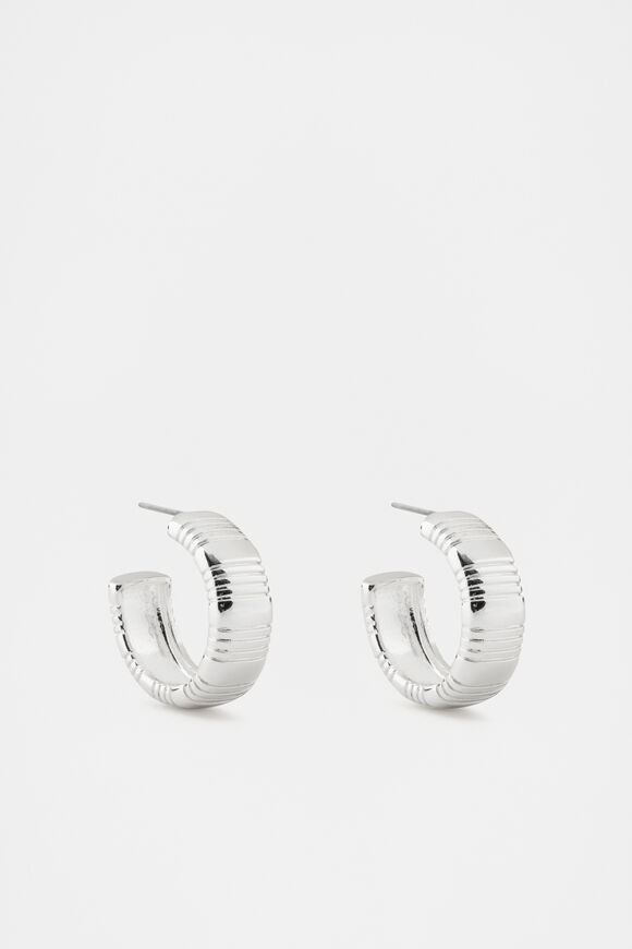Creases Hoops  Silver  hi-res