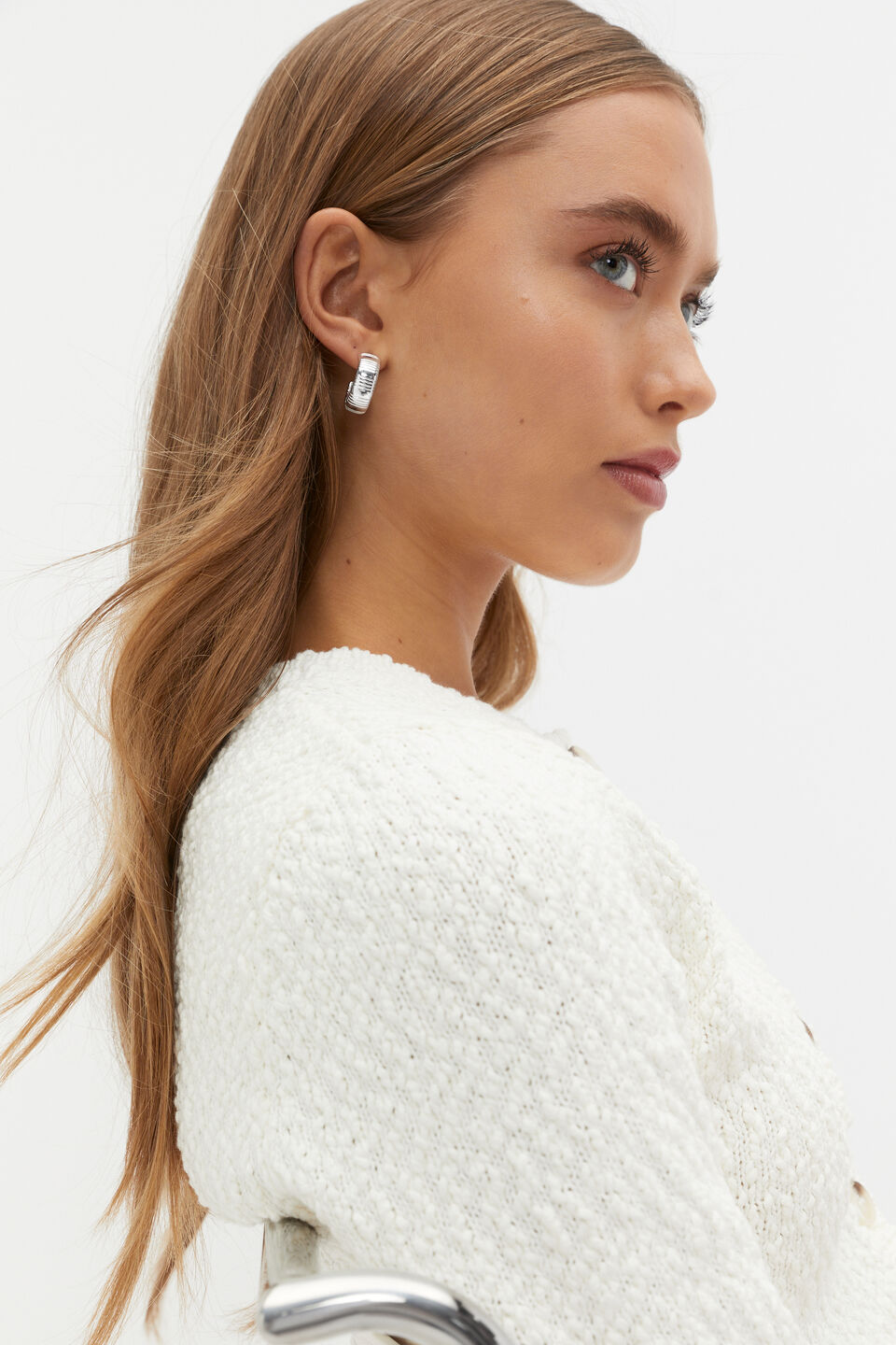 Creases Hoops  Silver