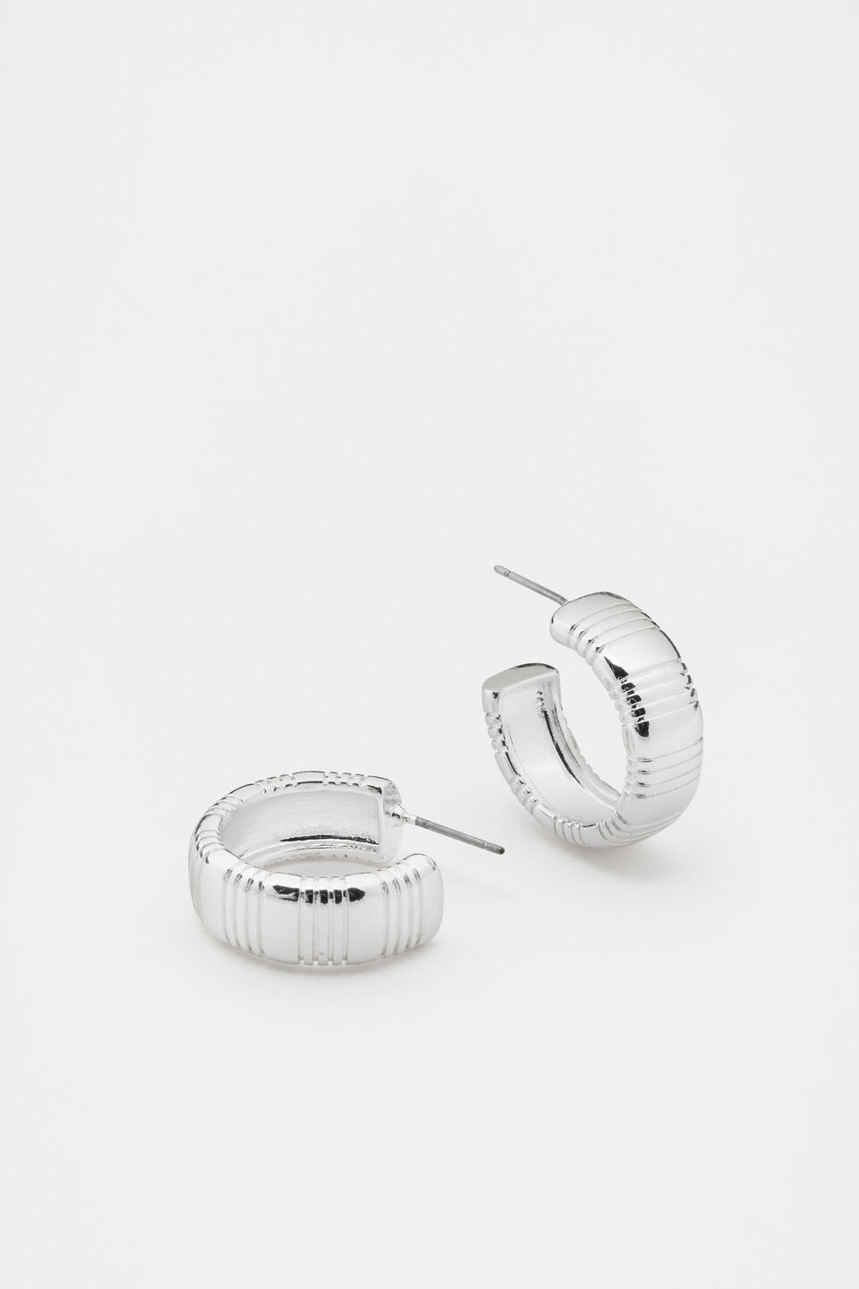 Creases Hoops  Silver