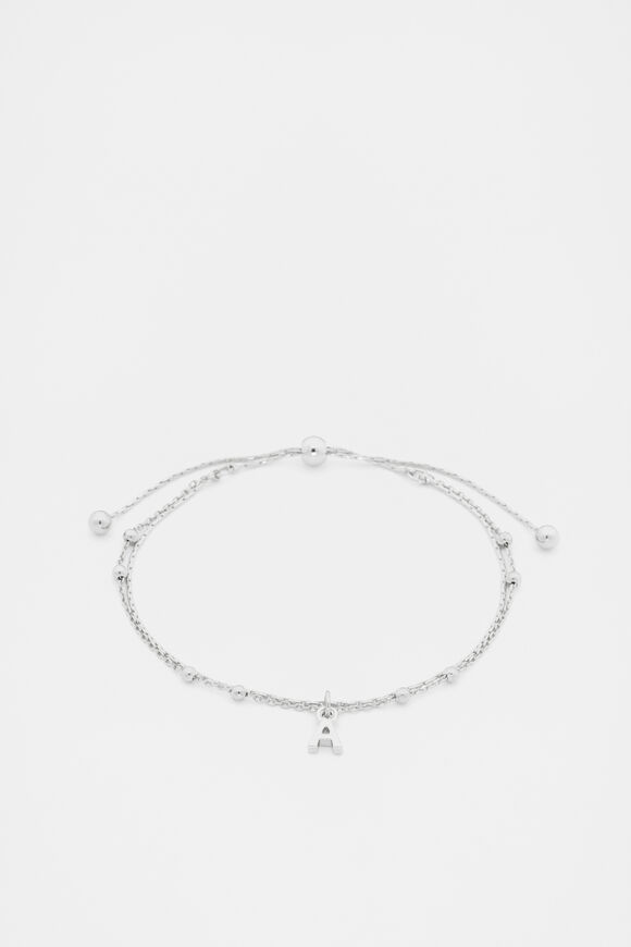 Silver Letter Chains Bracelet  A  hi-res