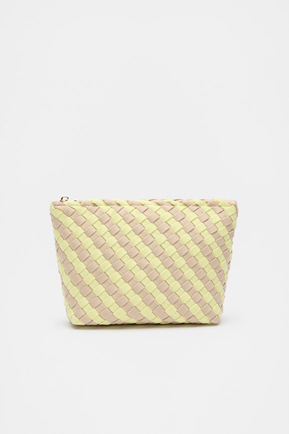 Woven Textured Pouch  Lemongrass Woven Textured Pouch  Lemongrass  hi-res