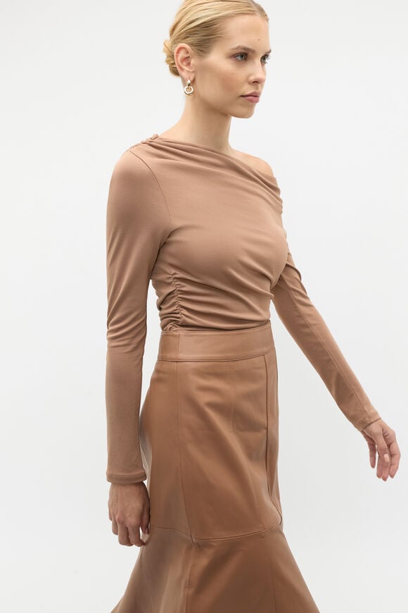 Micro Jersey Off Shoulder Top  Amaretto Micro Jersey Off Shoulder Top  Amaretto  hi-res