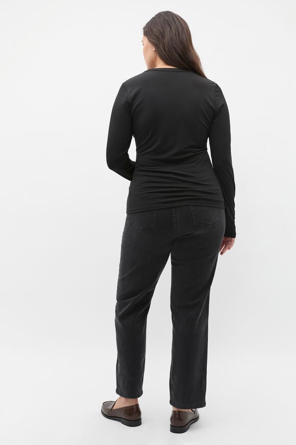 Jersey Long Sleeve Top  Black Jersey Long Sleeve Top  Black  hi-res