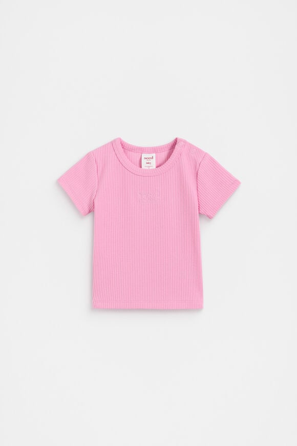 Core Logo Rib Tee  Candy Pink Core Logo Rib Tee  Candy Pink  hi-res