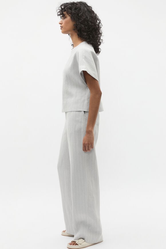 Linen Pinstripe Pant  Cloud Grey Pinstripe Linen Pinstripe Pant  Cloud Grey Pinstripe  hi-res