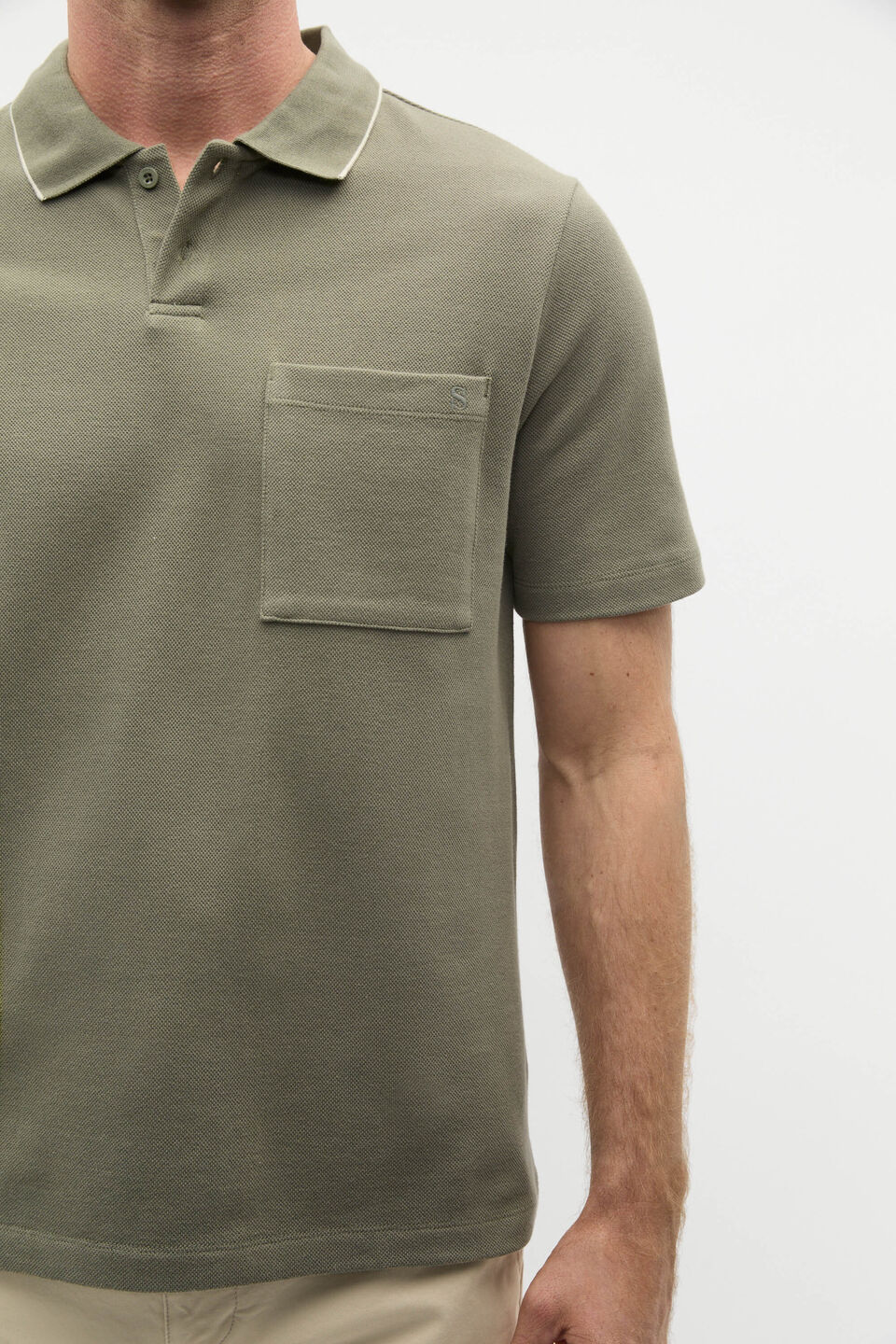 Pocket Polo Shirt  Vintage Khaki