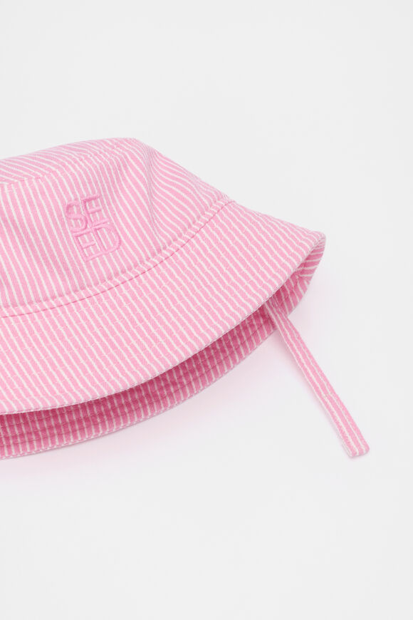 Pink Mini Stripe Bucket Hat  Candy Pink  hi-res