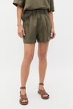 Core Linen Gathered Palazzo Short  Olive Leaf  hi-res