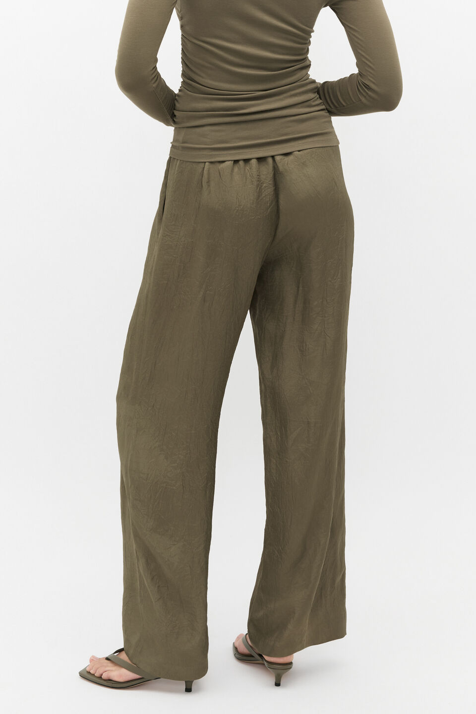 Boat Neck Layering Top  Olive Leaf