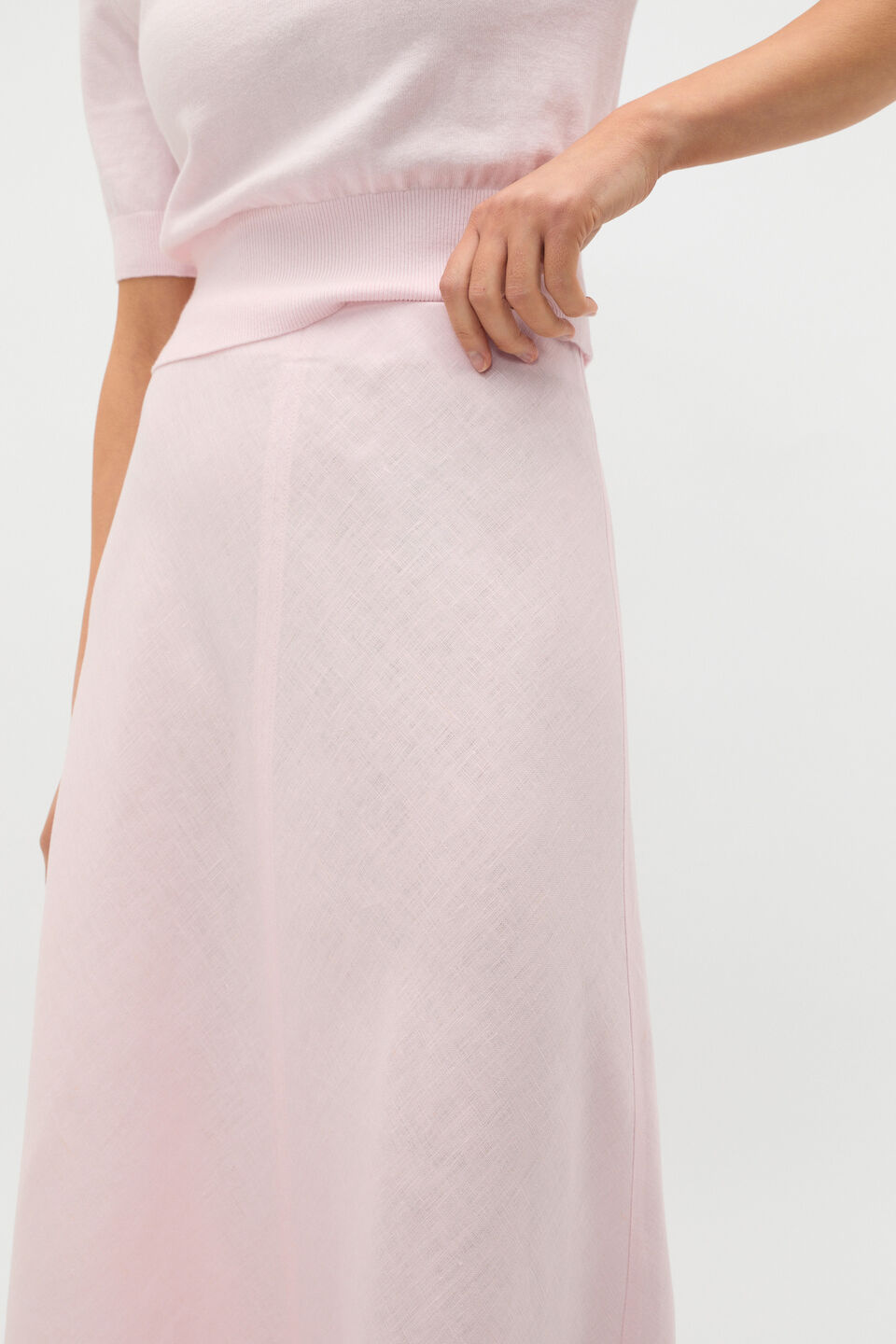 Core Linen Seam Front Skirt  Primrose