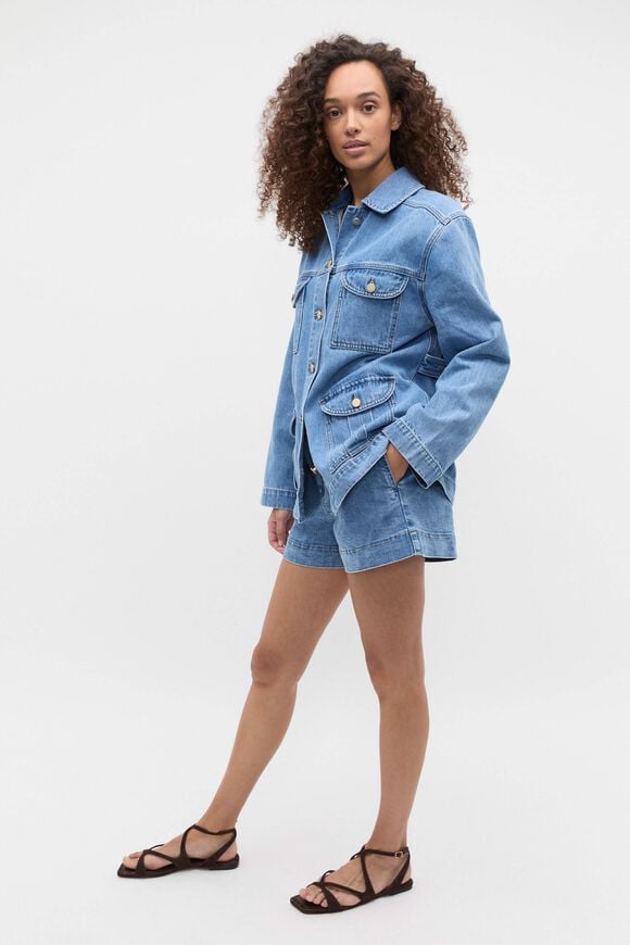 Denim Utility Jacket  Mist Blue Wash Denim Utility Jacket  Mist Blue Wash  hi-res