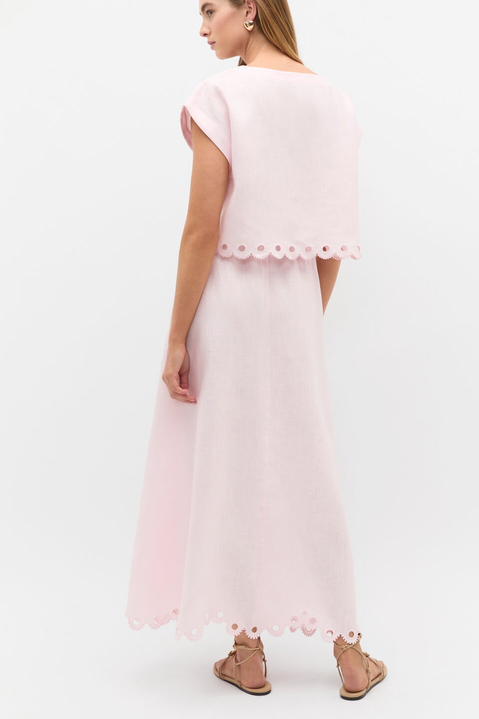 Linen Embroidered Tee  Primrose