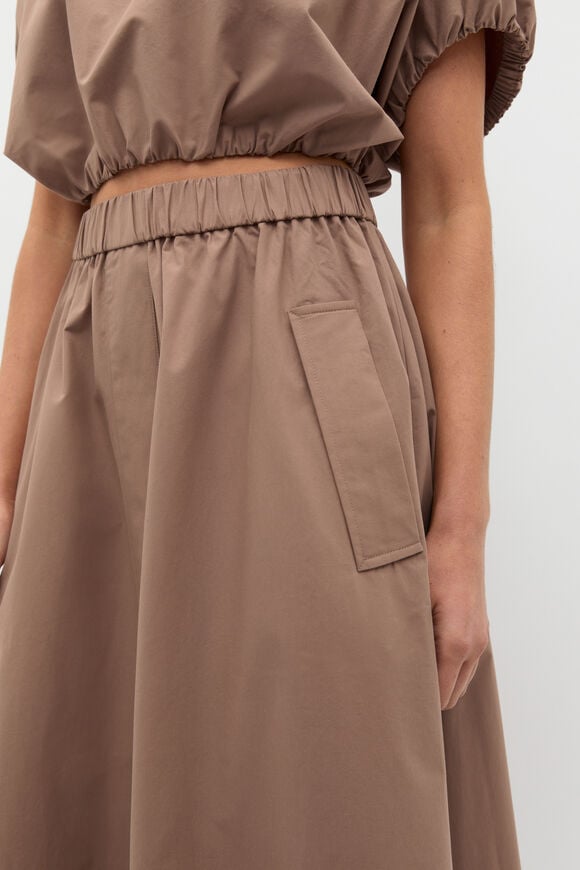 Poplin Voluminous Skirt  Nutmeg Poplin Voluminous Skirt  Nutmeg  hi-res
