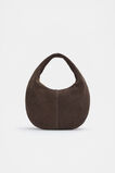 Leather Hobo Shoulder Bag  Chocolate  hi-res