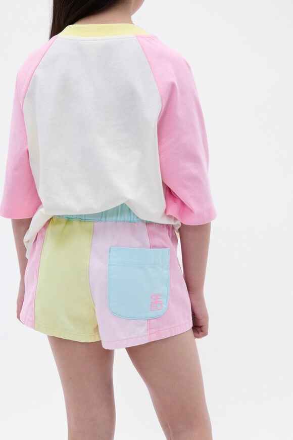 Colourblock Denim Short  Candy Pink Colourblock Denim Short  Candy Pink  hi-res
