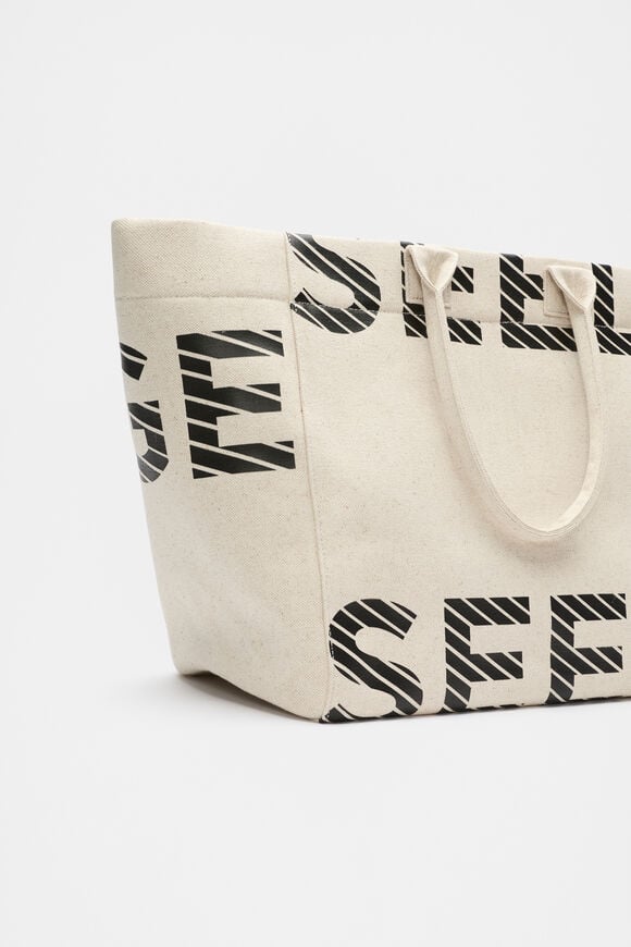 Cropped Logo Tote  Black Cropped Logo Tote  Black  hi-res