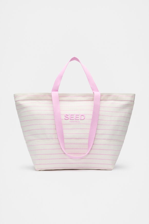Seed Overnight Tote  Fairy Floss Stripe Seed Overnight Tote  Fairy Floss Stripe  hi-res