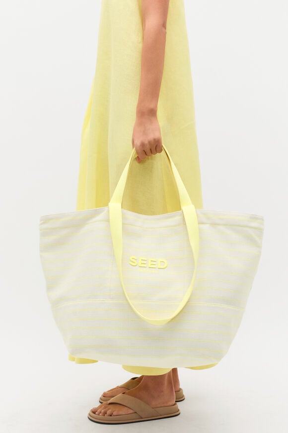 Seed Overnight Tote  Lemongrass Stripe Seed Overnight Tote  Lemongrass Stripe  hi-res