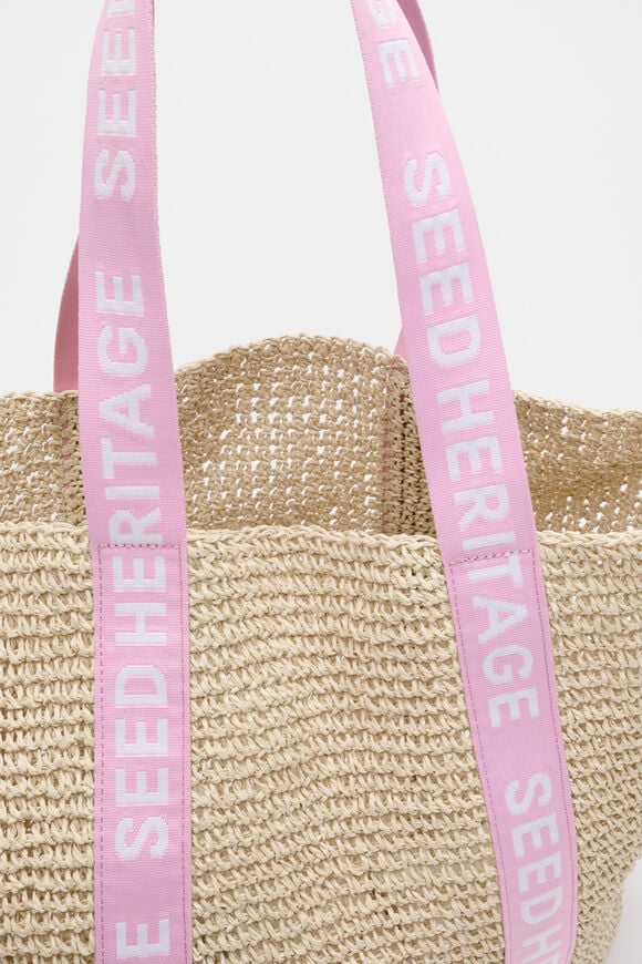 Logo Woven Basket Bag  Fairy Floss Logo Woven Basket Bag  Fairy Floss  hi-res
