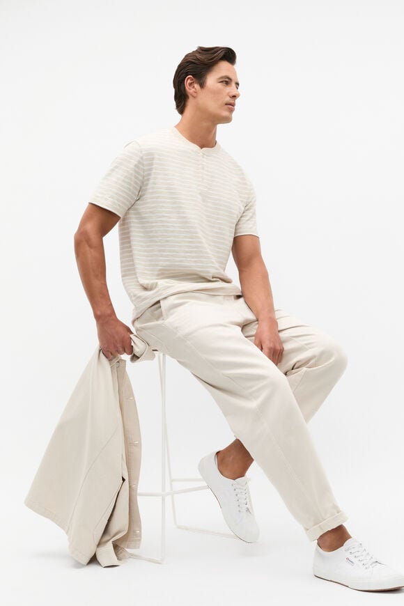 Henley Tee  Pebble Stripe  hi-res