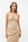 Linen Bustier Midi Dress  Nougat  hi-res