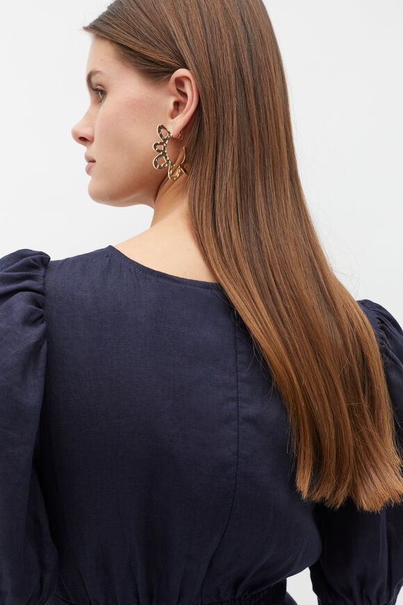 Textured Flower Hoop  Gold  hi-res