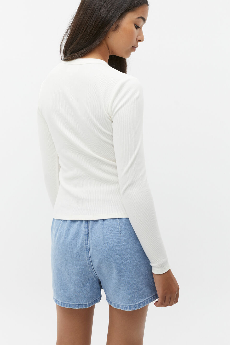 Core Rib Tee  Light Cream