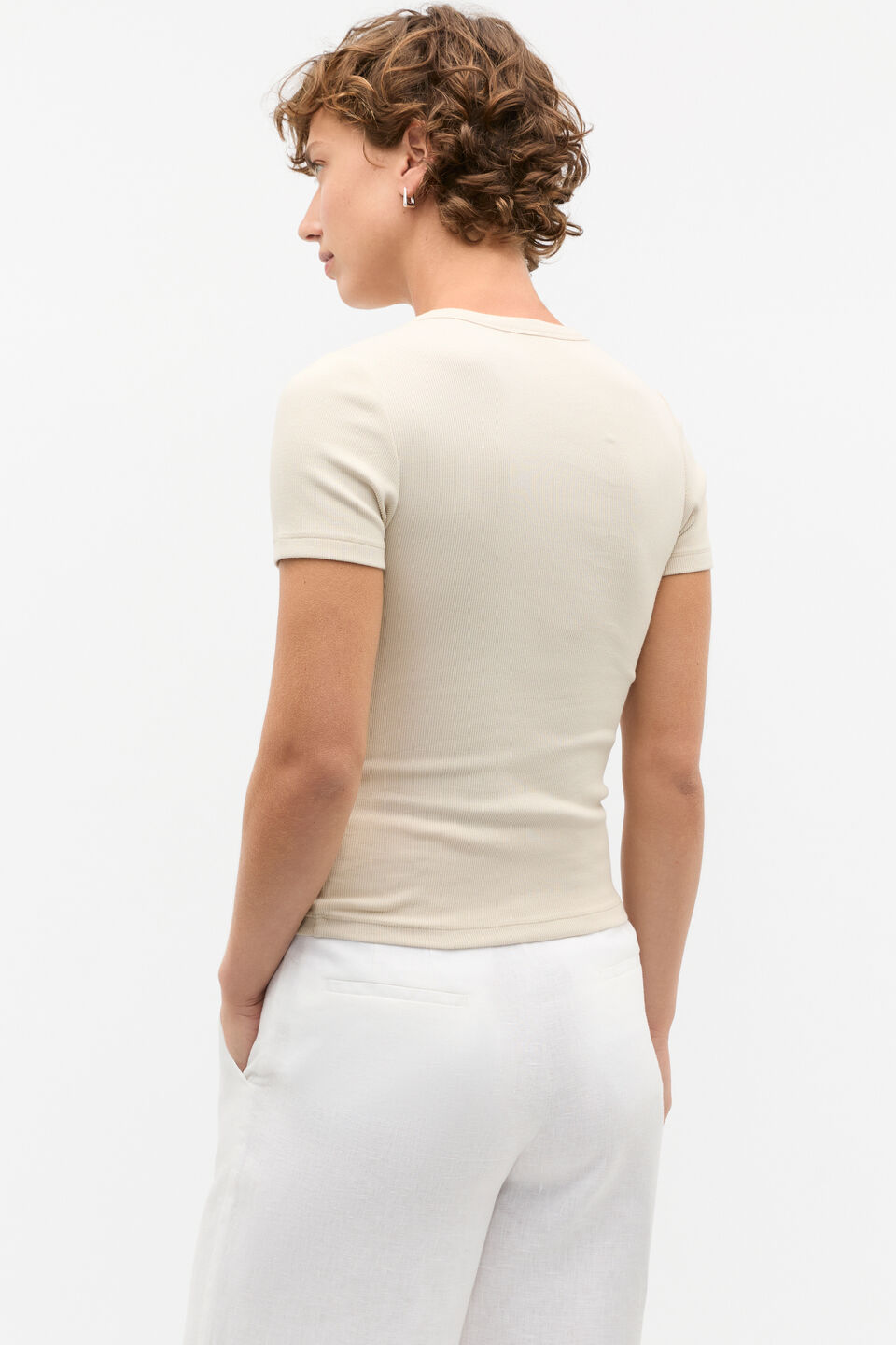 Heritage Rib Tee  Oat