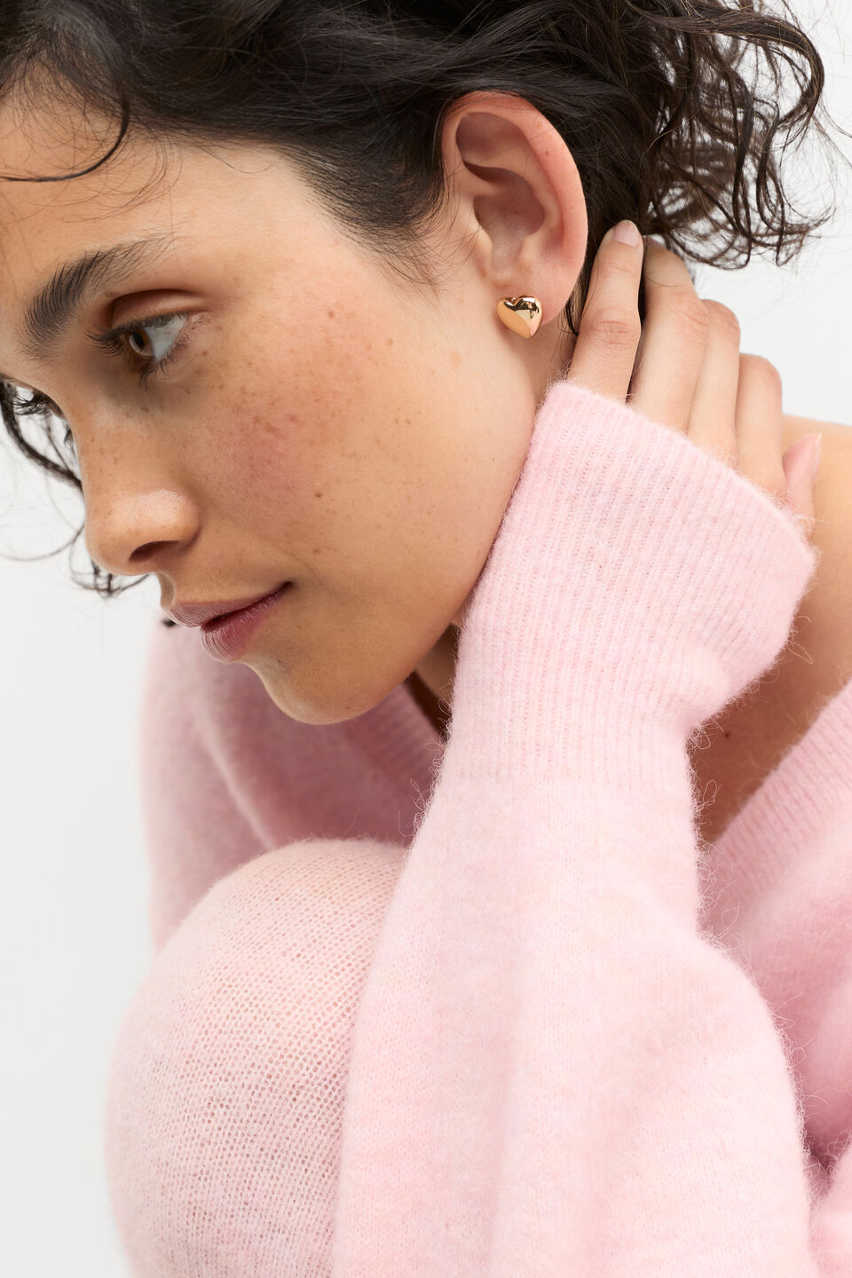 Heart Stud Earring  Gold