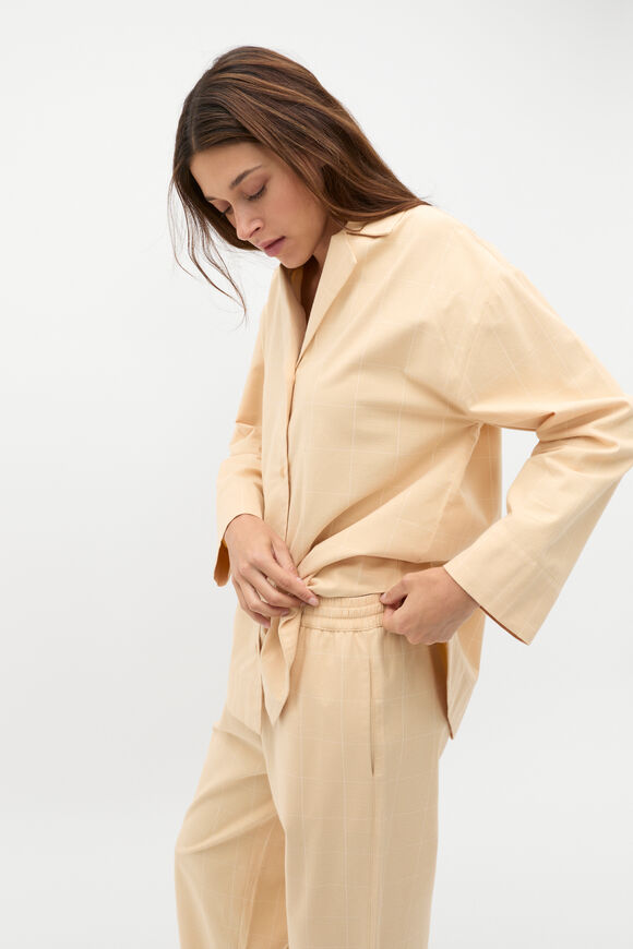 Flannelette Shirt and Pant PJ Set  Marzipan  hi-res